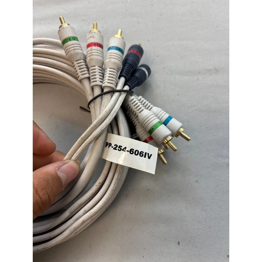 Component Video RCA Audio Cable White PP-254-606IV Gold Plated Connectors 12ft